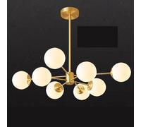 ITOSUI Lámpara de araña Sputnik Dorada de Mediados de Siglo - Lámpara Colgante Industrial Vintage Grande con Cristal opalino para Sala de Estar, Dormitorio, Cocina