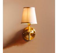 ITOSUI Lámpara de Pared de Estilo rústico Vintage con Forma de Tambor, de latón Macizo y Pantalla de Tela Blanca E14, para pasillos y vestíbulos.