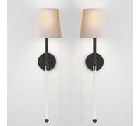 ITOSUI Lámpara de Pared Interior E14 con Pantalla de Tela Blanca, Estilo Moderno (C, 2 Unidades)