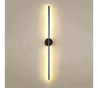 ITOSUI Lámpara de Pared LED Alargada, Aplique Lineal de Aluminio de Estilo nórdico Moderno para escaleras, Dormitorio, decoración de Fondo de Sala de Estar, Negro + Blanco cálido, 60 cm, 11 W