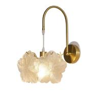 ITOSUI Lámpara de Pared nórdica Moderna con Textura Floral, de Cristal, con Apliques de Pared de Hierro Dorado y Ajustables para Dormitorio, Sala de Estar, Entrada, escaleras y Pasillo de Cocina.