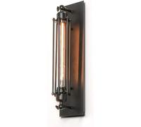 ITOSUI Lámpara de Pared Vintage, Aplique Industrial E27 Edison, Aplique Antiguo de Pared con Jaula de Alambre de Hierro para Bar, Restaurante, Loft, Pasillo, Color Negro, Bombilla de tungsteno