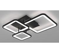 ITOSUI Lámpara de Techo Cuadrada Moderna Regulable con Mando a Distancia para Dormitorio y Sala de Estar. Protección Ocular Negra. Función de Memoria. Sin luz estroboscópica (Negro 3tou).