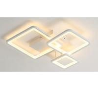 ITOSUI Lámpara de Techo Cuadrada Moderna Regulable con Mando a Distancia para Dormitorio y Sala de Estar. Protección Ocular Negra. Función de Memoria. Sin Efecto estroboscópico (Blanco 3tou).