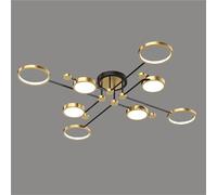 ITOSUI Lámpara de Techo LED Moderna Regulable de 6 Luces, Ajustable de 3000k a 6000k, para Dormitorio, Sala de Estar, Cocina, Pasillo y Comedor (Acabado Oscuro) Oro 8 Luces