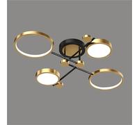 ITOSUI Lámpara de Techo LED Moderna Regulable de 6 Luces, Ajustable de 3000k a 6000k, para Dormitorio, Sala de Estar, Cocina, Pasillo y Comedor (Acabado Oscuro) Dorado 4 Luces