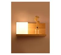 ITOSUI Lámparas de Pared LED Modernas de Madera con Cristal Esmerilado, Apliques de Pared para Pasillo, Dormitorio, Minimalistas, de Madera Maciza, para Pasillo, lámpara de Pared Moderna (Color: A)
