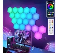 ITOSUI Luces hexagonales para Juegos, Paneles de luz hexagonales LED para Pared, Luces RGB geométricas DIY para decoración del hogar, Dormitorio, Sala de Juegos, niños y Adultos, Paquete de 12
