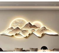 ITOSUI Mural de Pared 3D, con Fuente de alimentación enchufable y luz LED, Cuadro Creativo de Paisaje Chino para la decoración del hogar, Sala de Estar, Estudio y Dormitorio (F, 100 * 35CM)