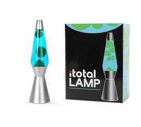 ITOTAL Lámpara de lava base plata, líquido azul/verde