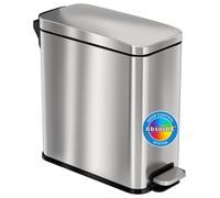 iTouchless SoftStep - Basurero peque o de 3 galones para ba o, con sistema de control de olores y cubeta interior extra ble, de acero inoxidable