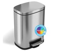 iTouchless SoftStep - Cubo de basura con pedal de 132 galones, tama o peque o, de acero inoxidable