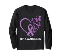 ITP Conciencia Corazón Inmune Trombocitopenia Cinta Púrpura Manga Larga
