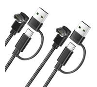 Itramax 2-en-1 Cable de Carga para Garmin 1.2M,Paquete de 2,Cable de Alimentacion para Garmin Approach S70 S62 S60 S42 S40 G12,Vivomove 3 3S,Quatix 8 7 Pro,Tactix 7 Standard,Vivosmart 5,Swim 2 - Negro