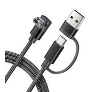 Itramax 2 en 1 USB-A Cable de Carga para Reloj Garmin 1.2M,Paquete de 1,USB-C Cargador para Garmin Fenix 8 E 7 6 5X 5S,Forerunner 965 945 935 245 165 Music,Venu X1 3 3S 2S 2 SQ,Epix Pro Gen 2 - Negro
