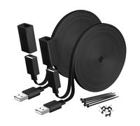 Itramax Alargador USB A Plano para Cámaras de Seguridad 3M 2 Piezas,Negro