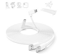 Itramax Cable Alargador de Alimentación USB C Plano 6M,2 Piezas 90 Grados Prolongador Cable Extra Largo USB A a USBC para Cámaras Blink Outdoor 4/Mini 2 2K+,Tapo C120,eufy SoloCam S340,EZVIZ,Blanco