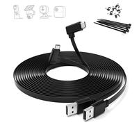 Itramax Cable Alargador de Alimentación USB C Plano 6M,2 Piezas 90 Grados Prolongador Cables Extra Largo USB A a USBC para Cámaras Blink Outdoor 4/Mini 2 2K+,Tapo C120,eufy SoloCam S350/S330/S40,Negro