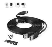 Itramax Cable alargador plano USB C de 5M,paquete de 2 cables de carga extra largos USB A a tipo C 2.0 para Blink Mini 2/Outdoor 4,eufy Indoor Cam C210/C220,Tapo C120,EZVIZ H6c 2K/H6/CP1 Pro/CB2,Negro
