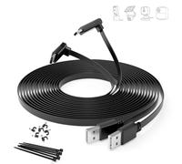 Itramax Cable Alargador USB C Plano 6M,2 Piezas 90° USB A a USB C Carga | Cable de Carga Extra Largo,Alimentación Continua para Cámara de Seguridad,para Blink Outdoor 4/Mini 2/2K+,Tapo,eufy,Negro