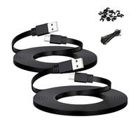 Itramax Cable Alimentacion Micro USB 3M 3 Metors 2-Pack,Cable Carga Alargador Micro USB Plano 10m,Largo Cargador para Neos Smartcam,Yi CAM,Nest CAM,Cámara Blink XT XT2,Arlo Q,Controlador Xbox