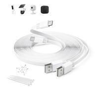 Itramax Cable de Carga Plano USB A a USB C para Cámara 9M Lote de 2,Blanco | Cable de Alimentación y Extensión Extra Largo para Videovigilancia Blink Mini 2/Outdoor 4,eufy 4G LTE Cam S330,EZVIZ CB2,Tapo