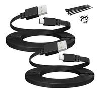 Itramax Cable de Extensión Micro USB 6M 2 Unidades,Cable Alimentación Micro USB Plano para Cámara de Seguridad,Compatible con Blink Mini/XT2/Outdoor 3,Wyze CAM v4/OG,Ring,Arlo,EZVIZ,eufy E220,YI Home