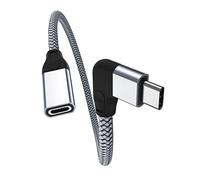 Itramax Cable Extensión Tipo C ángulo Recto para iPhone 17 Pro Max,0,2M Alargador USB C 3.1 3.2 Gen2 10 Gbps Hembra a Macho,Thunderbolt 3 Extendido Forma L para iPhone 16 15 Plus,iPad Mini 7 6,Macbook