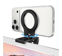 Itramax Continuity Camera Mount 360° para iMac,Soporte Magnético Webcam | Soporte Webcam para Teléfono y Monitor PC,para MagSafe iPhone 17 16 15 14 13 12 11 XR XS,Apple TV 4K,Studio Display,Negro