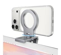 Itramax Continuity Camera Mount 360° para iMac,Soporte Magnético Webcam | Soporte Webcam para Teléfono y Monitor PC,para MagSafe iPhone 17 16 15 14 13 12 11 XR XS,Apple TV 4K,Studio Display,Gris