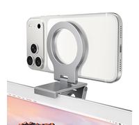 Itramax Continuity Camera Mount para iMac,Soporte Magnético para Webcam | Soporte Webcam para Teléfono y Monitor PC,para MagSafe iPhone 17 16 15 14 13 12 11 XR XS,Apple TV 4K,Studio Display,Gris