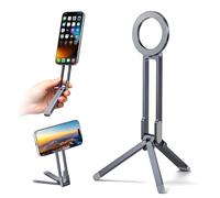 Itramax Trípode Magnético para Teléfono,Mini Soporte Plegable para MagSafe | Mini Trípode Ajustable de Mesa para Vlog,Foto,Vídeo,Viaje,para iPhone 17 16 15 14 13 12,Samsung Galaxy S25,Google Pixel,Gris