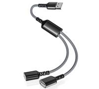 Itramax USB Splitter Y Cable 0.3M,USB A 1 Uno Macho a 2 Dos Dual Hembra Extensión Alargador Cable Convertidor,Doble Puerto USB Extender Multi Hub Cargador Datos Adaptador Conector para Ordenador