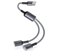 Itramax USB Splitter Y Cable 1M,USB A 1 Uno Macho a 2 Dos Dual Hembra Extensión Alargador Cable Convertidor,Doble Puerto USB Extender Multi Hub Cargador Datos Adaptador Conector para Ordenador