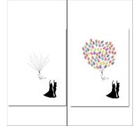 ITRHJTGP Arbol De Huellas Boda Libro de Invitados con árbol de Huellas Dactilares for Boda, Pintura de Firma, Beso de Pareja, Huella Digital, Mejores Deseos for Fiesta(Color04,60x80cm 24x32inch)