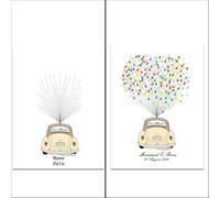 ITRHJTGP Arbol De Huellas Boda Libro de Visitas DIY de Pintura en Lienzo de árbol de Huellas Dactilares de Boda for decoración de Fiesta(Color02,40x60cm 16x24inch)
