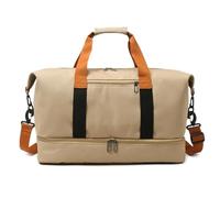 ITRHJTGP Bolsa Deporte Fashion Travel Bags For Women Large Capacity Men's Sports Bag Waterproof Weekend Sac Voyage Female Messenger Bag Dry and Wet(Khaki)