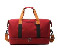 ITRHJTGP Bolsa Deporte Fashion Travel Bags For Women Large Capacity Men's Sports Bag Waterproof Weekend Sac Voyage Female Messenger Bag Dry and Wet(Red)