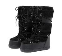 ITRHJTGP Botas Nieve Mujer Botas De Invierno For Mujer, Botas Espaciales Gruesas, Botas De Nieve De Tubo Alto Con Empalme De Piel For Mujer, Zapatos De Invierno Antideslizantes(Black,41-42)