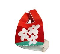 ITRHJTGP Clutches De Para Mujer Bolso De Mano Punto Hecho A For Mujer, Mini Muñeca Con Nudo, Informal Flores, Bolsas Compras Reutilizables para niñas y mujeres(Color-2)