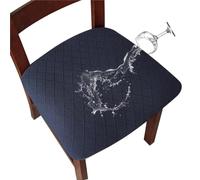 ITRHJTGP Fundas Sillas 1pc Waterproof Chair Seat Cover Dining Room Covers Removable Washable Elastic Cushion For Upholstered(Deep Blue)