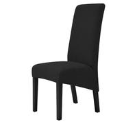 ITRHJTGP Fundas Sillas 2pcs Plus Size Jacquard Dining Room Chair Covers Kitchen Desk Case Adjustable Seat Cover For Banquet Home(Black)