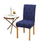 ITRHJTGP Fundas Sillas Jacquard Chair Cover Stretch Long Back Dining Covers Seat Slipcovers For Wedding Room Chairs For Kitchen(Deep Blue,4 PC)