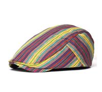ITRHJTGP Gorro gavroche Gorras Vaqueras lavadas a Rayas, Gorras de Vendedor periódicos, Retro Panadero, Casuales for Hombre para Uso Diario(Color 3)
