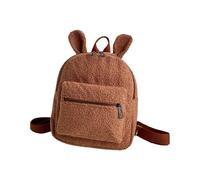 ITRHJTGP Mochila de Peluche para Mujer Backpack Fluffy Plush School Bag with Bunny Ears Zipper-Open Shoulder for Women Girls(Coffee)