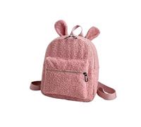 ITRHJTGP Mochila de Peluche para Mujer Backpack Fluffy Plush School Bag with Bunny Ears Zipper-Open Shoulder for Women Girls(Pink)