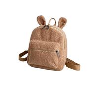 ITRHJTGP Mochila de Peluche para Mujer Backpack Fluffy Plush School Bag with Bunny Ears Zipper-Open Shoulder for Women Girls(Khaki)