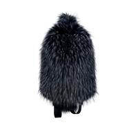 ITRHJTGP Mochila de Peluche para Mujer Backpacks for Women Woolen Fabric School Bag Travel Girls Fluffy Backpack Cute Plush Winter Schoolbag(Black with white tip)