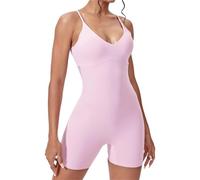 ITRHJTGP Mono De Una Pieza para Mujer Yoga Jumpsuits Women Hollow out Beauty Back Fitness Rompers Gym Workout Clothing For Female(Pink,M)