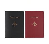 ITRHJTGP Portapasaportes Juego de 2 Fundas Piel sintética for Pasaporte, Tarjetero, Accesorios Viaje, Cartera for Parejas, vuelos para Vacaciones(Color 2)